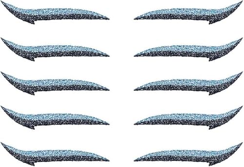 Eyeliner Aufkleber Glitter Eyeliner Aufkleber Instant Adhesive Eye Line Streifen wiederverwendbarer Eyeshadow (Silber, 10 Paare) von xiao