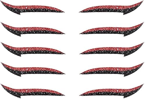 Eyeliner Aufkleber Glitter Eyeliner Aufkleber Instant Adhesive Eye Line Streifen wiederverwendbarer Eyeshadow (Silber, 5 Paare) von xiao