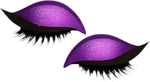 Eyeliner Sticker, Eyeliner Sticker with Eyelashes 4 Pair Eyelash Sticker Reusable Eyelid and Eyelash Sticker Makeup (Lila) von xiao