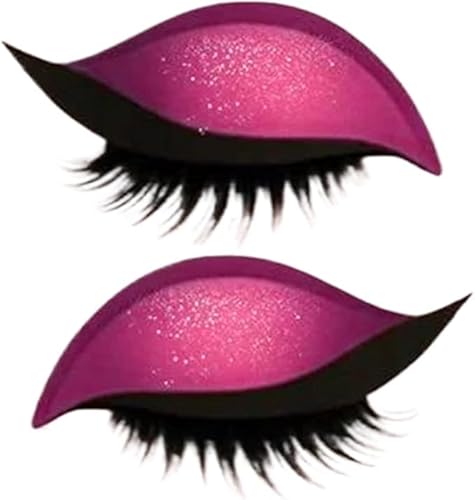 Eyeliner Sticker, Eyeliner Sticker with Eyelashes 4 Pair Eyelash Sticker Reusable Eyelid and Eyelash Sticker Makeup (Rosa) von xiao