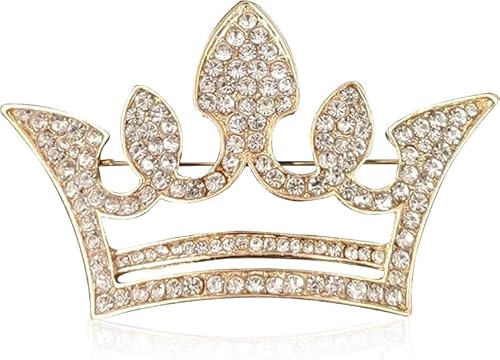 Kronenbrosche, Königin Königliche Kronenbrosche für Frauen Männer Mode Gold Silber Strass Kristall Broschen Pin Hochzeitsfeier Bankett Geburtstag (B) von xiao