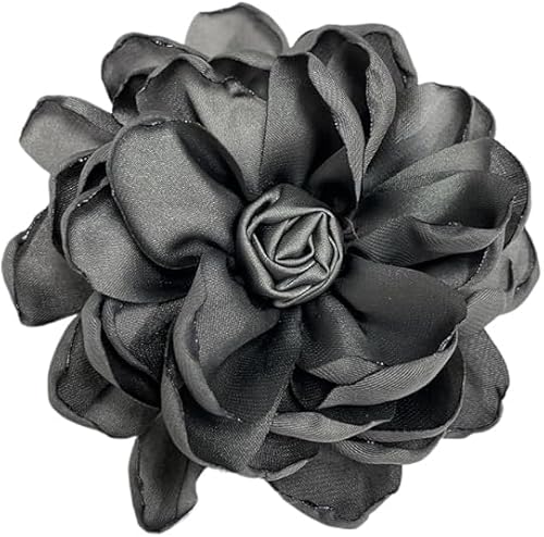 Rose Blume große Brosche, Lapel Pins Blume, Broschen Pin Klassik für Hochzeitsfeier Tanz Bankett für Frauen Kleid Anzug Kleidung Zubehör Schmuck (Arche Grau) von xiao