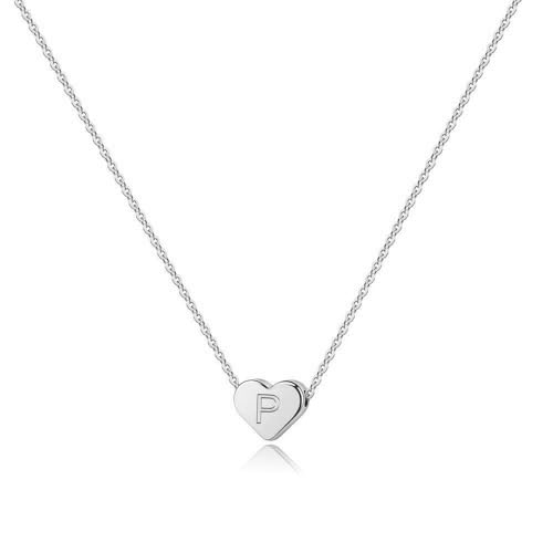 Sterling Silber Herz Halsketten für Frauen Herz Anhänger Halskette, zarte Buchstabe Halskette personalisierte winzige erste Anhänger Halskette Monogramm niedliche Buchstabe Name Choker Halskette (V) von xiao