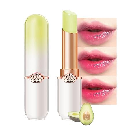 Strawberry Blueberry tinted Lip Balms,Pfirsich Farbe wechselnder Lippenstift,Feuchtigkeitscreme Langlebige Lippenpflege Lippenstift Magic Lip Gloss Lip Tint (1 Stück Avocado) von Xiao