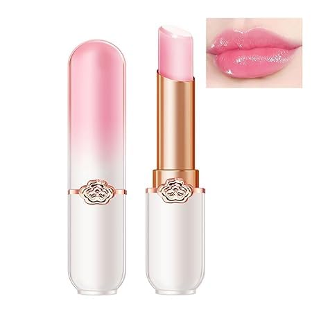 Strawberry Blueberry tinted Lip Balms,Pfirsich Farbe wechselnder Lippenstift,Feuchtigkeitscreme Langlebige Lippenpflege Lippenstift Magic Lip Gloss Lip Tint (1pc Pfirsich) von Xiao