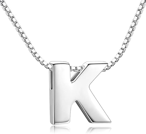xiao Anfangsketten für Frauen, Anfangskette 925 Sterling Silber Buchstaben Anhänger personalisierte 26 Alphabet Halskette für Frauen Männer A-Z (P) von xiao