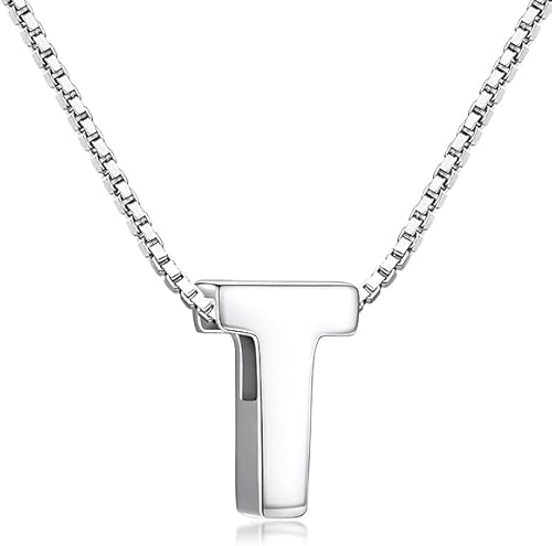 xiao Anfangsketten für Frauen, Anfangskette 925 Sterling Silber Buchstaben Anhänger personalisierte 26 Alphabet Halskette für Frauen Männer A-Z (V) von xiao