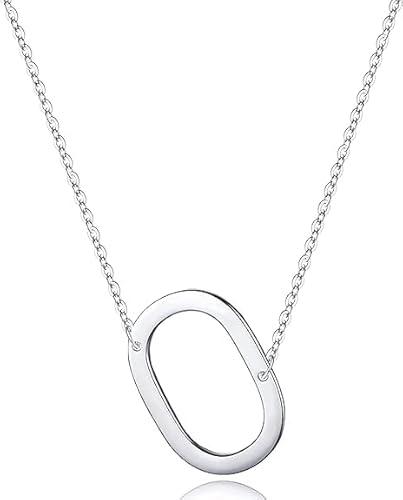 xiao Sterling Silber Seitenseiten anfängliche Halsketten für Frauen, zarte Buchstabe Halskette personalisierte winzige anfängliche Anhänger (C) von xiao