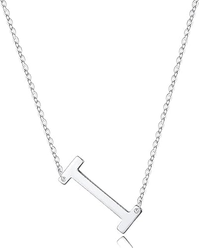 xiao Sterling Silber Seitenseiten anfängliche Halsketten für Frauen, zarte Buchstabe Halskette personalisierte winzige anfängliche Anhänger (D) von xiao