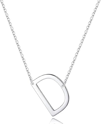 xiao Sterling Silber Seitenseiten anfängliche Halsketten für Frauen, zarte Buchstabe Halskette personalisierte winzige anfängliche Anhänger (H) von xiao
