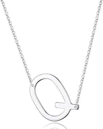 xiao Sterling Silber Seitenseiten anfängliche Halsketten für Frauen, zarte Buchstabe Halskette personalisierte winzige anfängliche Anhänger (I) von xiao