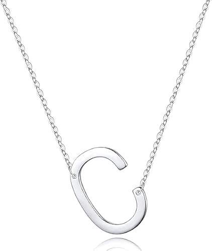 xiao Sterling Silber Seitenseiten anfängliche Halsketten für Frauen, zarte Buchstabe Halskette personalisierte winzige anfängliche Anhänger (Q) von xiao
