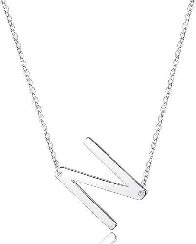 xiao Sterling Silber Seitenseiten anfängliche Halsketten für Frauen, zarte Buchstabe Halskette personalisierte winzige anfängliche Anhänger (R) von xiao