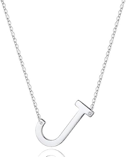 xiao Sterling Silber Seitenseiten anfängliche Halsketten für Frauen, zarte Buchstabe Halskette personalisierte winzige anfängliche Anhänger (W) von xiao