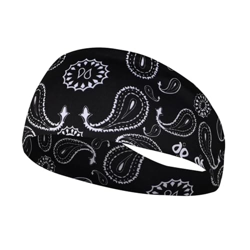 1pc Sport Haarbänder Elastische Yoga Haarbänder Absorbieren Schweiß Stirnband Frauen Männer Laufen Fitness Turban Outdoor Gym Kopf Wrap(Black) von xiaopang