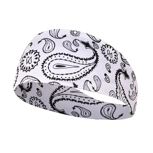 1pc Sport Haarbänder Elastische Yoga Haarbänder Absorbieren Schweiß Stirnband Frauen Männer Laufen Fitness Turban Outdoor Gym Kopf Wrap(WHITE) von xiaopang
