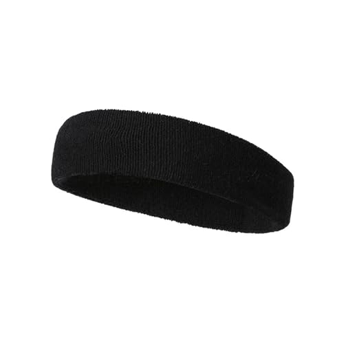 1pc Unisex Sport Schweißband Stirnband for Männer Frauen Unisex Yoga Haarband Gym Stretch Kopf Bands Starke Elastische Fitness Basketball Band(Black) von xiaopang