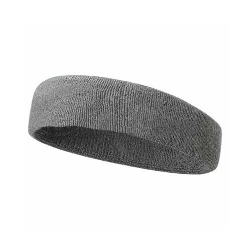 1pc Unisex Sport Schweißband Stirnband for Männer Frauen Unisex Yoga Haarband Gym Stretch Kopf Bands Starke Elastische Fitness Basketball Band(Grey) von xiaopang