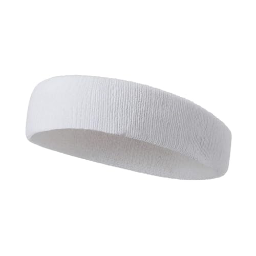 1pc Unisex Sport Schweißband Stirnband for Männer Frauen Unisex Yoga Haarband Gym Stretch Kopf Bands Starke Elastische Fitness Basketball Band(WHITE) von xiaopang