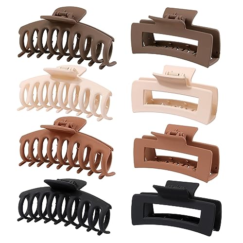 xiaowanwan 8 Stück Haarklammer Groß,11cm Damen Haarspangen Set,Matt Haarspange für Dickes Haar,Dünnes Haar,Haarschmuck kann als Geschenk Verwendet Werden (Set 2) von xiaowanwan