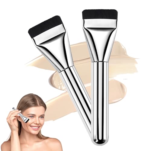Ultra Thin Foundation Brush, Foundation Make-up Pinsel, Flacher Kosmetikpinsel, Hochwertiger Kosmetikpinsel mit Faserborsten für Frauen Mädchen Beauty Geschenke, Ideal für Cremige, Pudrige von xinrongda