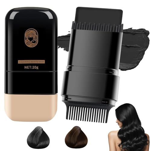 Haarfärbestift, 2-in-1 Instant Haarfärbekamm mit Farbe, Wasserfester Und Schweißfester Haarfärbestift, Werkzeug Zur Grauhaarabdeckung, Temporärer Haarfärbestiftbürste für Männer und Frauen (Schwarz) von xinrongda