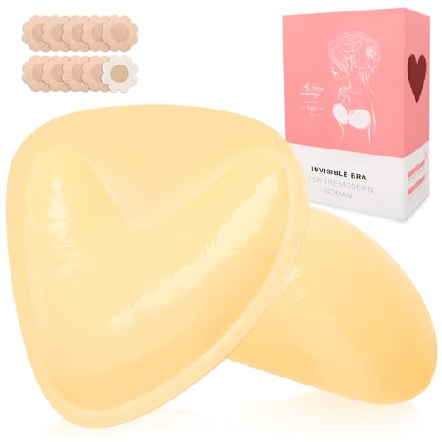 Push Up Pads Klebe BH Push Up, Sticky Bra Bikini Einlagen, Selbstklebende Nippelcover für Frauen, Wiederverwendbar & Waschbar Nippli Pads von xinrongda
