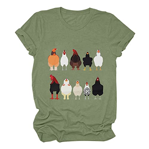 Oberteile Damen Sommer Oberteile FüR Damen Crewneck T-Shirt Lockeres Top Mit 3/4-äRmeln FüR Damen T Shirt Damen Kurzarm Shirt Bluse mit lustigem Aufdruck Damen Strickpullover von xinxinyu