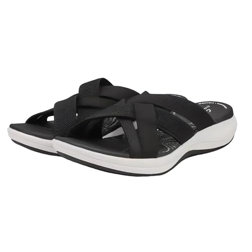 xiongwei Damenschuhe Schuhe Damen-Hausschuhe für Frühjahr/Sommer, große Größe, Dicke Sohle, Flacher Boden, farbige Riemen, Hausschuhe S Schuhe Damen Sneaker (Black, 36) von xiongwei