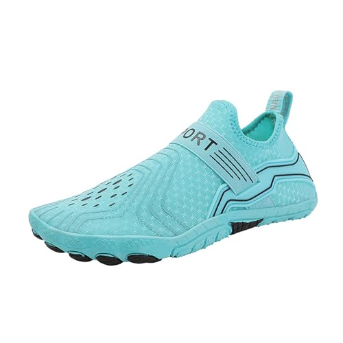 xiongwei La Trainer Damenschuhe Leichte Badeschuhe für Damen und Herren, Tauch- und Strandschuhe, Outdoor-Barfuß-Tauchschuhe, Schwimmen, Waten, Strandschuhe, Regenstiefel Maus Damen Schuhe (Blue, 37) von xiongwei