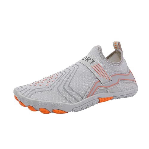 xiongwei La Trainer Damenschuhe Leichte Badeschuhe für Damen und Herren, Tauch- und Strandschuhe, Outdoor-Barfuß-Tauchschuhe, Schwimmen, Waten, Strandschuhe, Regenstiefel Maus Damen Schuhe (Grey, 36) von xiongwei