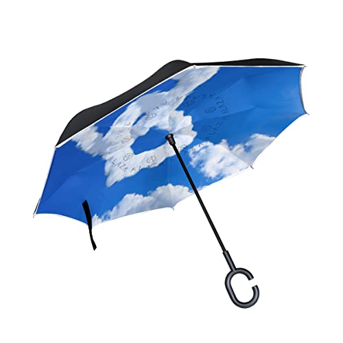 hengpai Love Heart Clouds Reverse Inverted Inside Out Regenschirm Autos Unigue Winddicht UV Proof Double Layer für Frauen von hengpai