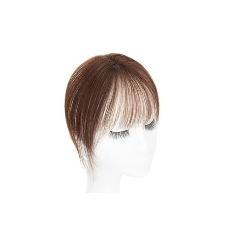 4x6 cm Pony Air Bang Echthaar-Topper Natürlicher Haaransatz for Frauen Clip-In-Haarteile 10 g Leichter Pony 10" Haarverlängerungen(Dark Brown) von xiuling4568