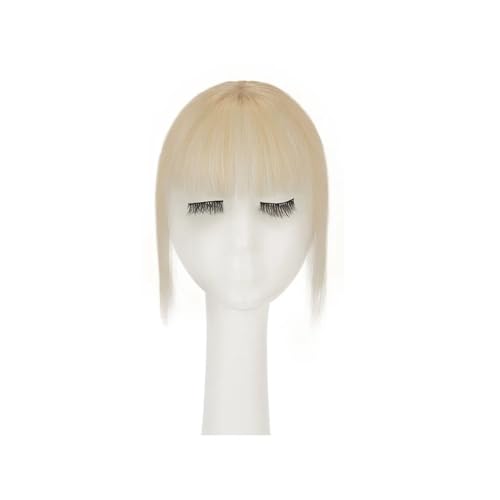 4x6 cm Pony Air Bang Echthaar-Topper Natürlicher Haaransatz for Frauen Clip-In-Haarteile 10 g Leichter Pony 10" Haarverlängerungen(Platinum Blonde) von xiuling4568