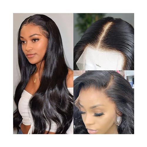 Perücken Körperwellen-Spitze-Front-Perücke, 35,6–101,6 cm lange indische Echthaar-Perücken, vorgezupft, 13 x 6 HD-transparente Spitze-Front-Perücke for schwarze Frauen Spitzeperücke(13X6 HD lace wig 1 von xiuling4568