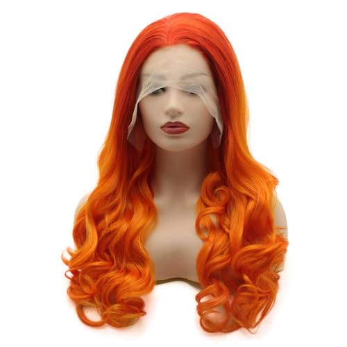 xiweiya Ingwer Orange Perücken Langer Körper Wellig Spitze Synthetische Orange Spitze Front Perücke Mix Farbe Gelb Orange für Frauen Hitzebeständige Faser Haar Ersatz Perücke Weiche orange Mitte 61cm xiweiya Ingwer Orange Perücken Langer Körper Wellig Spitze Synthetische Orange Spitze Front Perücke Mix Farbe Gelb Orange für Frauen Hitzebeständige Faser Haar Ersatz Perücke Weiche orange Mitte 61cm von xiweiya