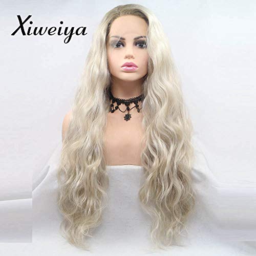 XIWEYA 1B Schwarz-Blond-Rosa Perücke lang schwarz gewellt Kunsthaar Front Perücke für Frauen, Drag Queen mit hitzebeständigem Faser-Haar Ersatz Perücke lang schwarz Haar Mittelteil 61 cm XIWEYA 1B Schwarz-Blond-Rosa Perücke lang schwarz gewellt Kunsthaar Front Perücke für Frauen, Drag Queen mit hitzebeständigem Faser-Haar Ersatz Perücke lang schwarz Haar Mittelteil 61 cm von xiweiya