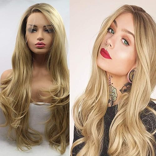 xiweiya Mode Ombre Blonde Synthetische Spitze Front Perücken Für Frauen Dunkle Wurzeln Körper Welle Haar Perücken Hitzebeständige Faser Perücke Drag Queen Perücke von xiweiya Mode Ombre Blonde Synthetische Spitze Front Perücken Für Frauen Dunkle Wurzeln Körper Welle Haar Perücken Hitzebeständige Faser Perücke Drag Queen Perücke von von xiweiya