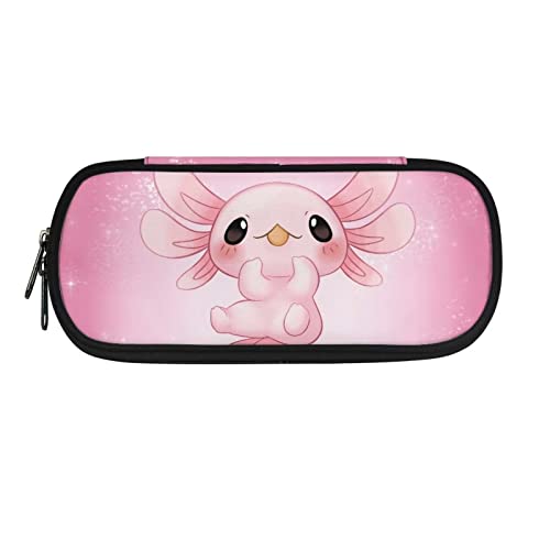 xixirimido Federmäppchen für Kinder mit robustem Reißverschluss-Stiftfach, Rosa Axolotl, Einheitsgröße, Taschen-Organizer von xixirimido