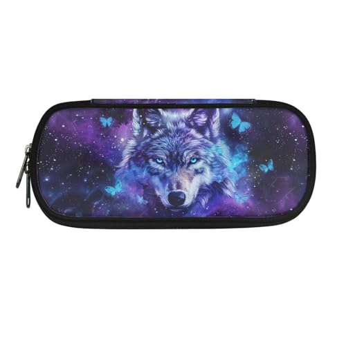 xixirimido Kinder-Federmäppchen, Stiftschlitz, große Organizer-Tasche, Galaxy Wolf, Einheitsgröße, Taschen-Organizer von xixirimido