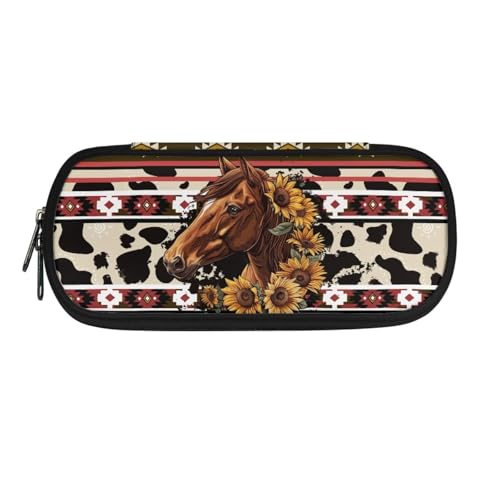 xixirimido Kinder-Federmäppchen mit robustem Reißverschluss-Stift, Azteken-Sonnenblume, Einheitsgröße, Taschen-Organizer von xixirimido