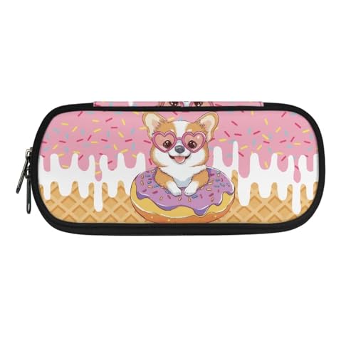 xixirimido Kinder-Federmäppchen mit robustem Reißverschluss-Stift, Niedlicher Corgi Hund, Einheitsgröße, Taschen-Organizer von xixirimido