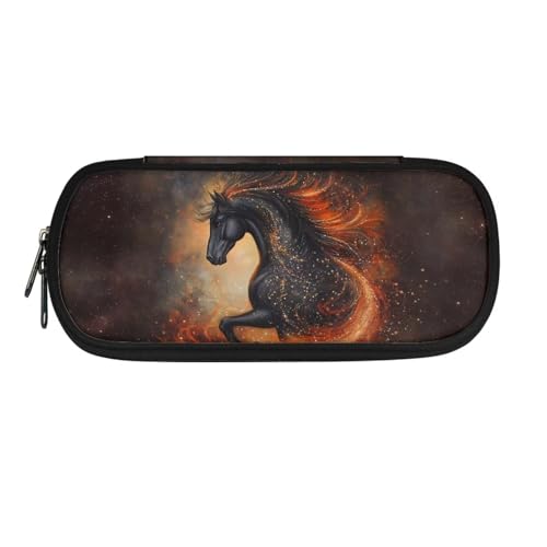 xixirimido Kinder-Federmäppchen mit robustem Reißverschluss-Stift, Pferdeflamme, Einheitsgröße, Taschen-Organizer von xixirimido