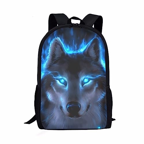 xixirimido Kinder Schulrucksack Jungen Mädchen Büchertasche für Grundschule Grundschule, Animal Wolf, One size von xixirimido