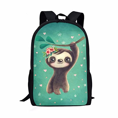 xixirimido Kinder Schulrucksack Tasche Schulterrucksack für Jungen Mädchen, Faultier, Einheitsgröße, Lässiger Tagesrucksack von xixirimido