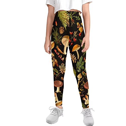 xixirimido Mädchen Leggings Yogahose Knöchellänge hohe Taille bequem 4-13 Jahre Kleinkind, Mushroom, 4-5 Jahre von xixirimido