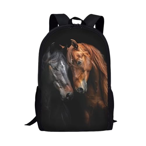 xixirimido Schulrucksack für Kinder, Jungen, Mädchen, Büchertasche für Grundschule, Horse Love, Einheitsgröße, Lässiger Tagesrucksack von xixirimido