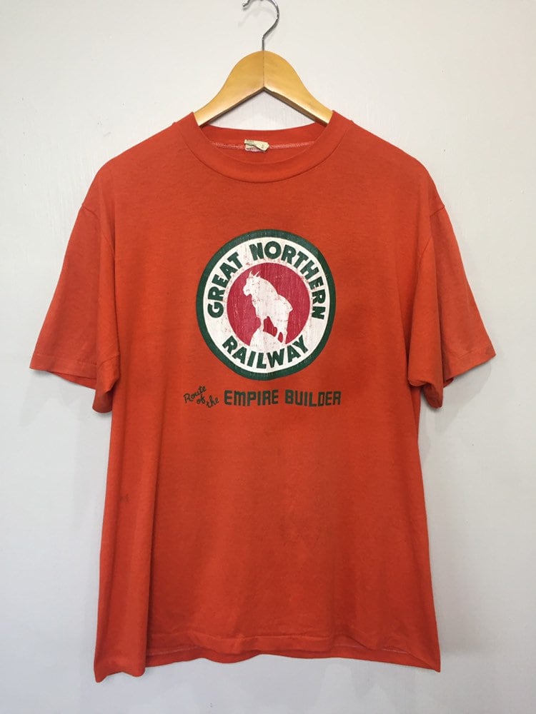 Vintage Große Nördliche Eisenbahn Route Des Imperiums Erbauer T-Shirt Xl Größe von xlrepublikan
