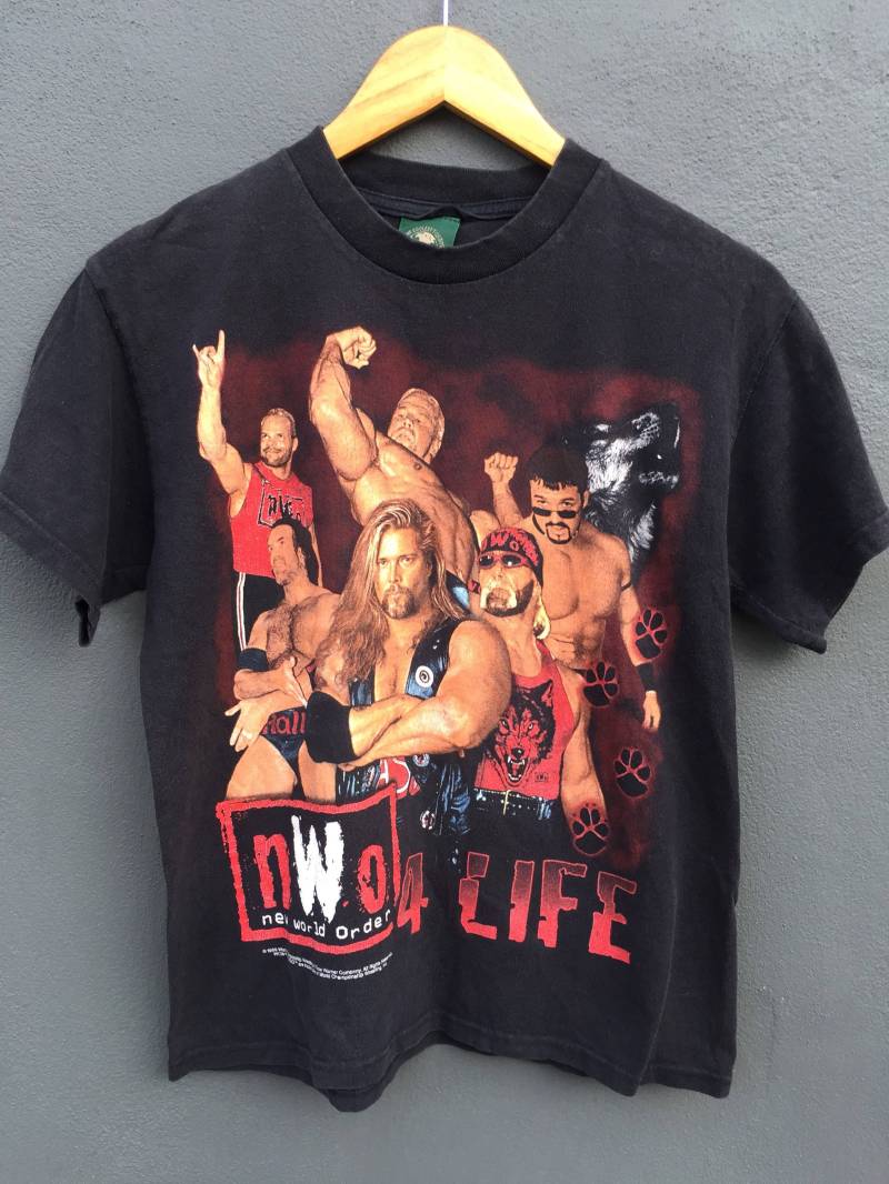 Vintage Nwo New World Order 4 Leben Nwo Wwf Wcw Wrestling T-Shirt Jugendgröße von xlrepublikan