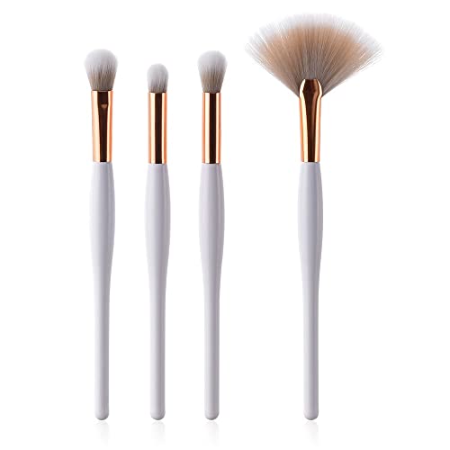 DSHGDJF 4-teiliges Make-up-Pinsel-Werkzeug-Set, Kosmetikpuder, Blush, Lidschatten, Lidschatten, Mischen, Auffächern, Blush, Gesicht, Make-up-Pinsel (Color : White) von xnvdojt